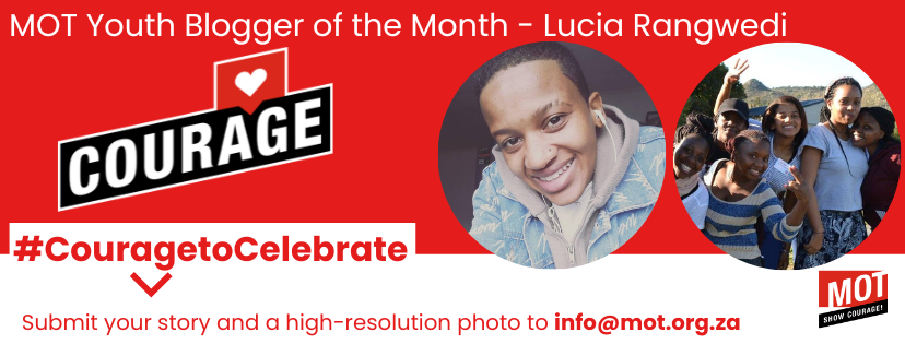 Youth Blogger cover of the Month for MOT South Africa Youth organisation in South Africa Cape Town, Lucia Rangwedi